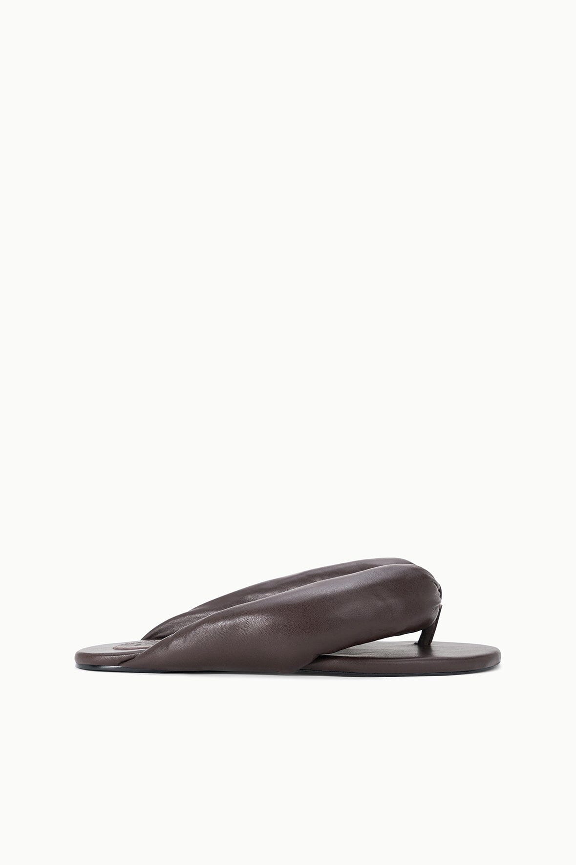 Juno Espresso Brown Puffy Leather Sandals - Staud | STAUD Trending