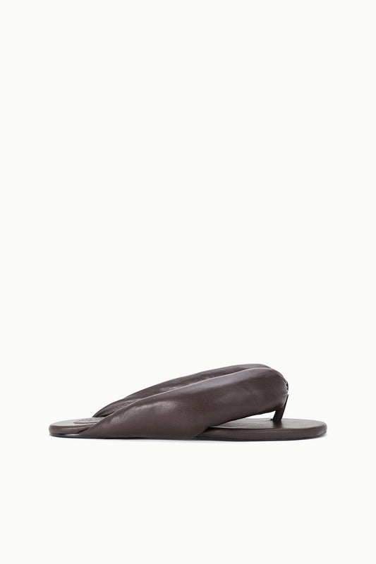 Juno Espresso Brown Puffy Leather Sandals - Staud | STAUD Trending