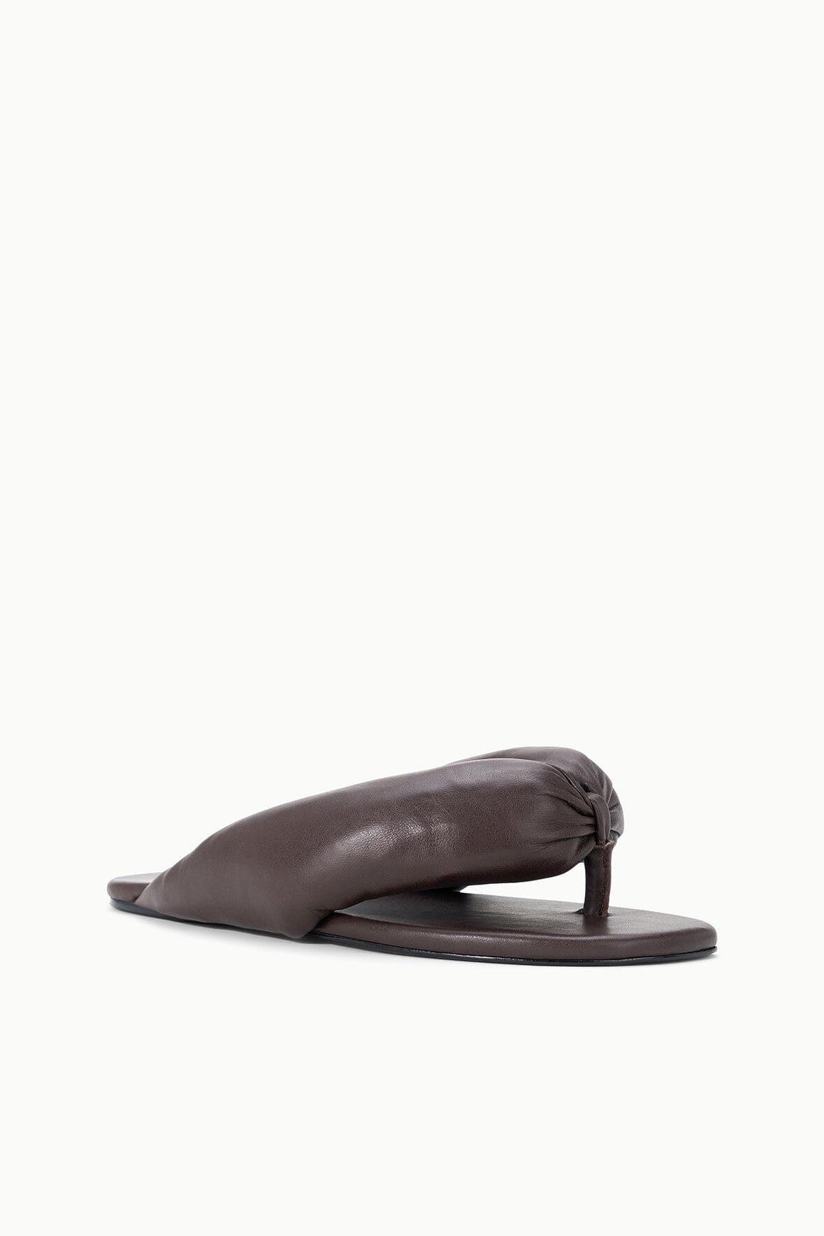Juno Espresso Brown Puffy Leather Sandals - Staud | STAUD Trending