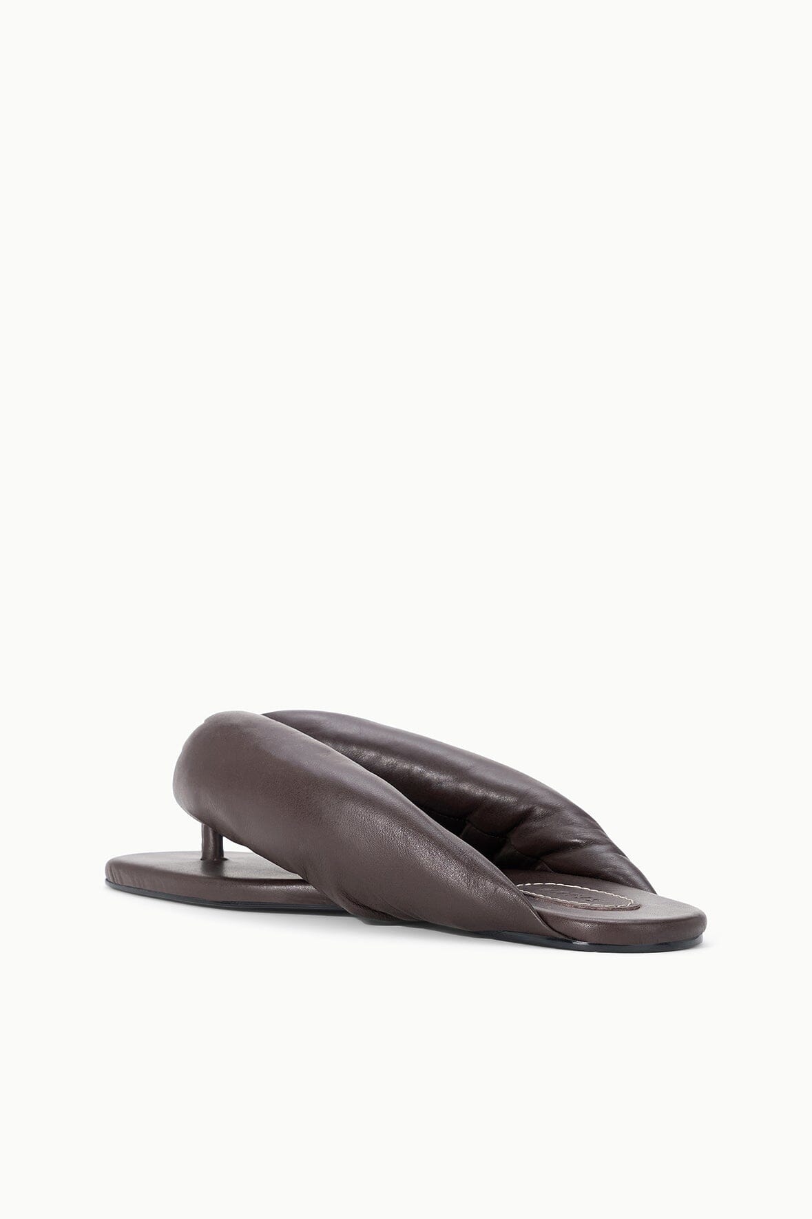 Juno Espresso Brown Puffy Leather Sandals - Staud | STAUD Trending