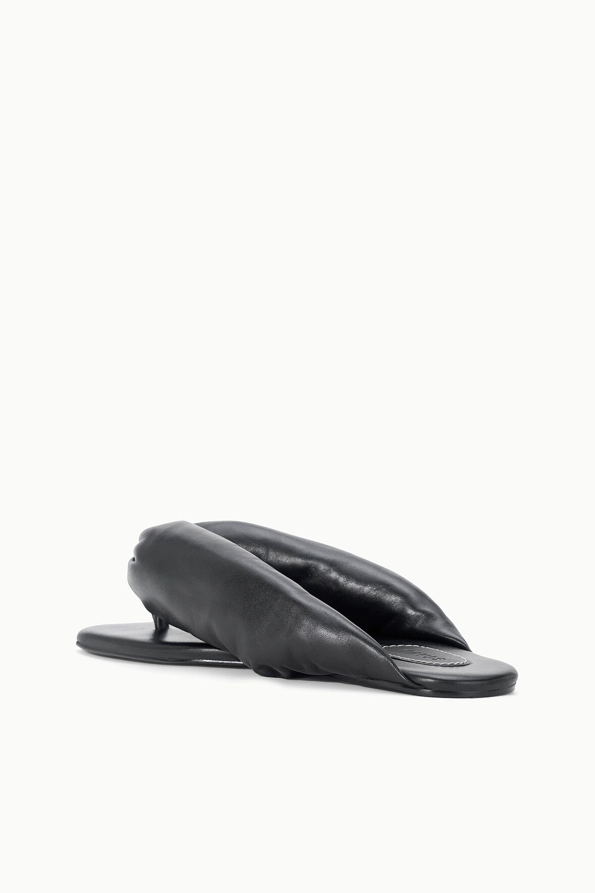 Juno Black Puffy Leather Sandals - Staud | STAUD Value