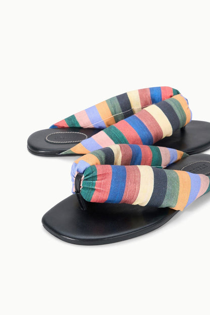 Juno Multicolor Artist Stripe Puffy Thong Sandal - Staud | STAUD Signature