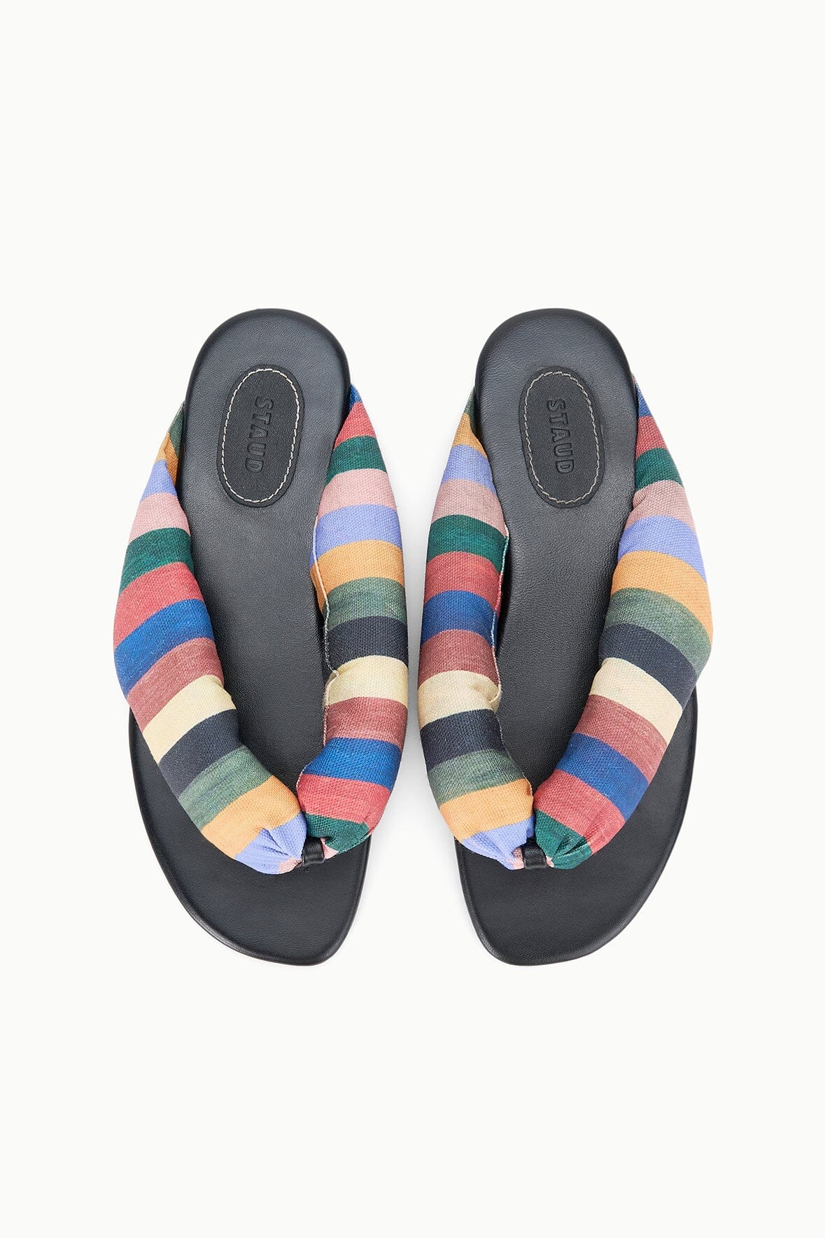 Juno Multicolor Artist Stripe Puffy Thong Sandal - Staud | STAUD Signature