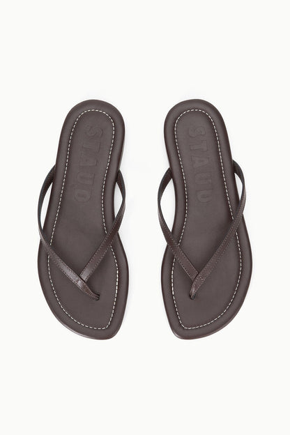 Freja Espresso Brown Nappa Leather Sandal | STAUD Deals