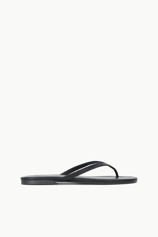 Freja Black Sandals - Nappa Leather Flip Flops | STAUD Signature