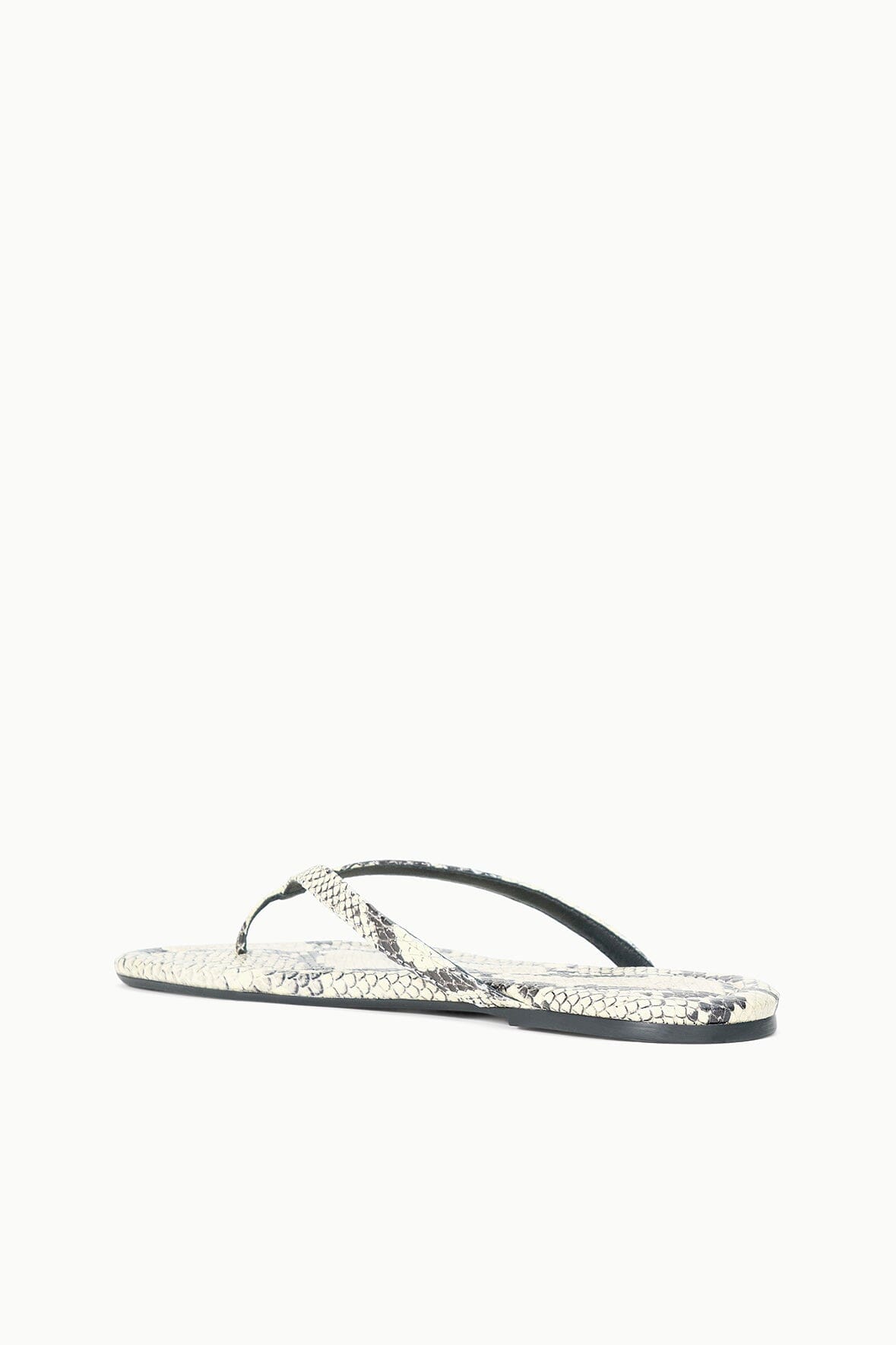 Freja Thong Sandals - White Snake Embossed Leather Style | STAUD Recommended