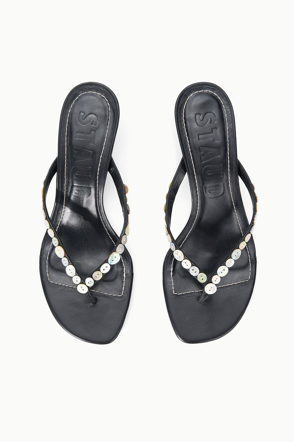 Freja Thong Kitten Heel Mother Of Pearl | STAUD New