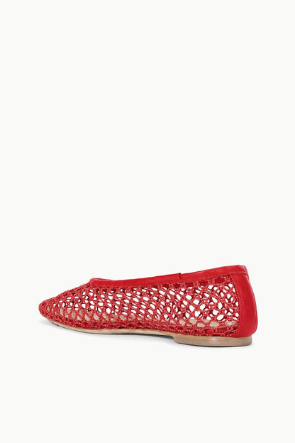Alba Ballet Flat Red Netting | STAUD Customer Favorite