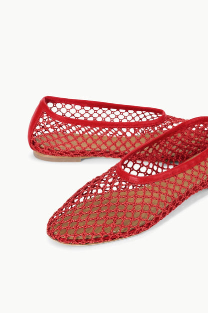 Alba Ballet Flat Red Netting | STAUD Customer Favorite