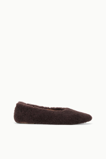 Alba Ballet Flat Espresso Shearling | STAUD Deals