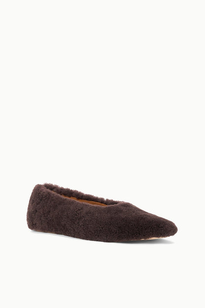 Alba Ballet Flat Espresso Shearling | STAUD Deals