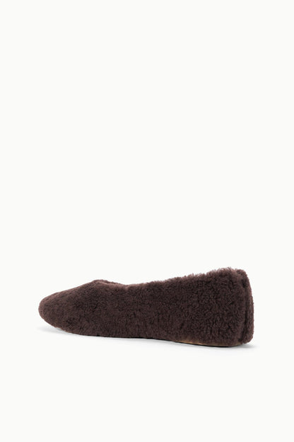 Alba Ballet Flat Espresso Shearling | STAUD Deals