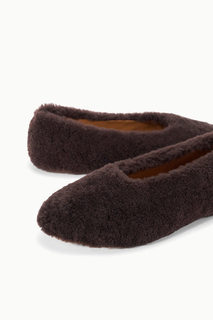 Alba Ballet Flat Espresso Shearling | STAUD Deals