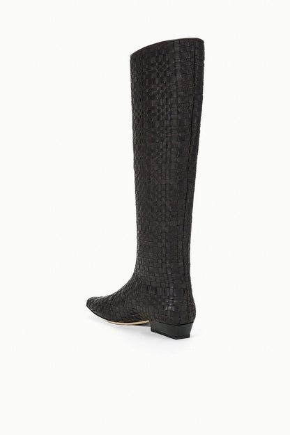 Wally Flat Boot Espresso Woven | STAUD Smart Buy