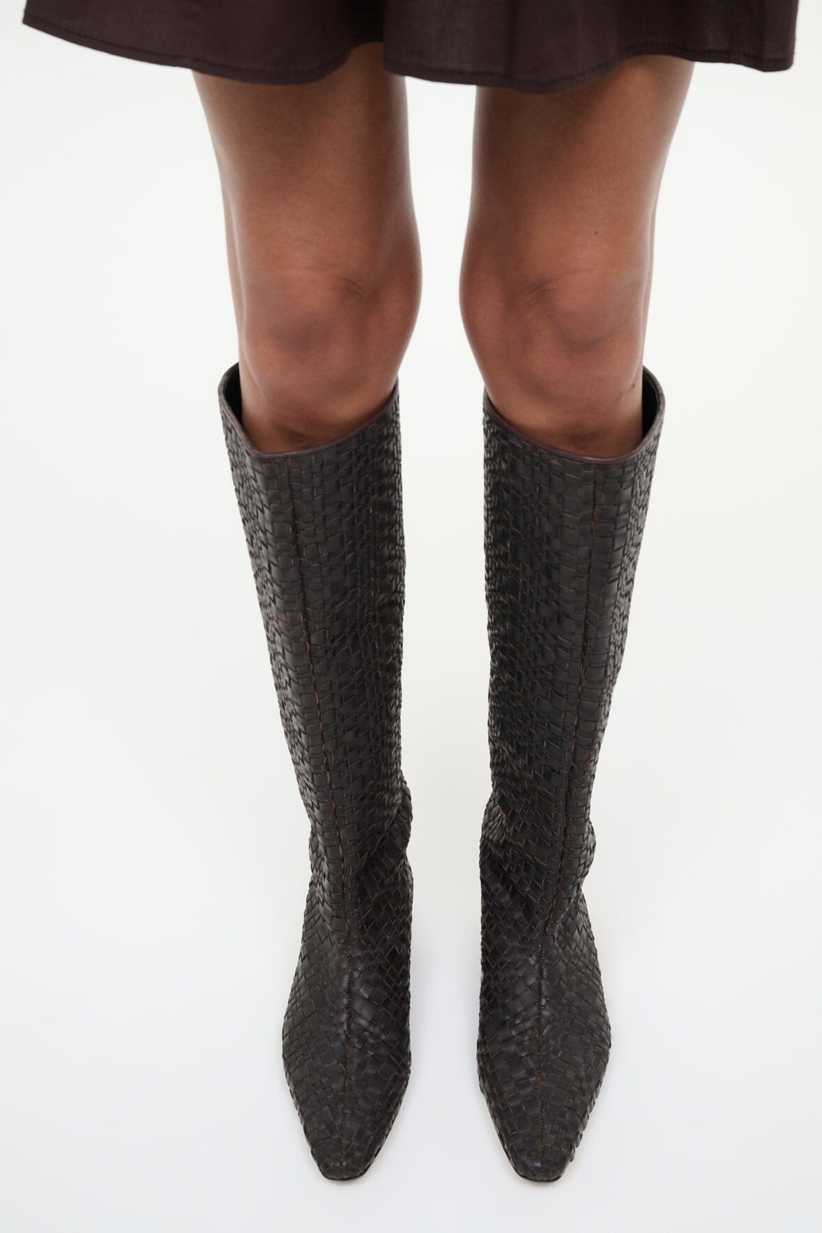 Wally Flat Boot Espresso Woven | STAUD Smart Buy