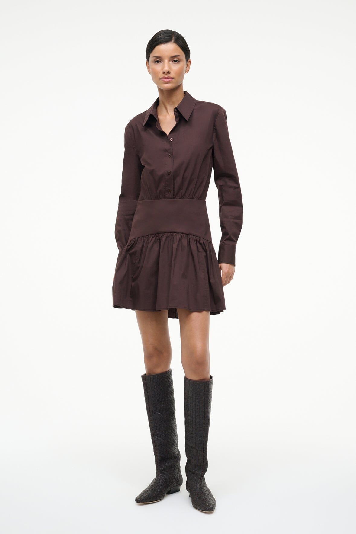 Wally Flat Boot Espresso Woven | STAUD Smart Buy