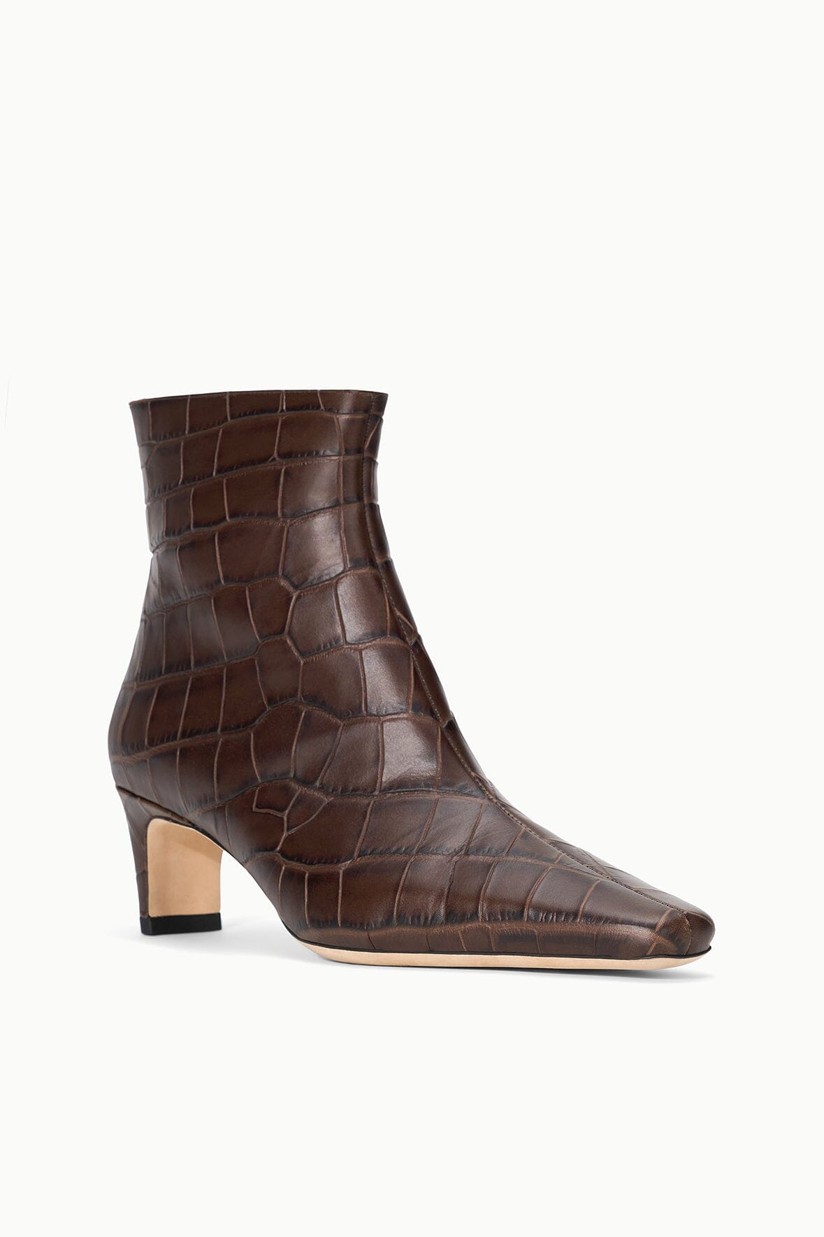 Wally Ankle Boot Espresso Croco | STAUD New