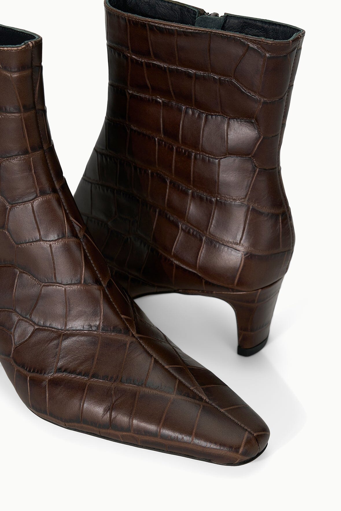 Wally Ankle Boot Espresso Croco | STAUD New
