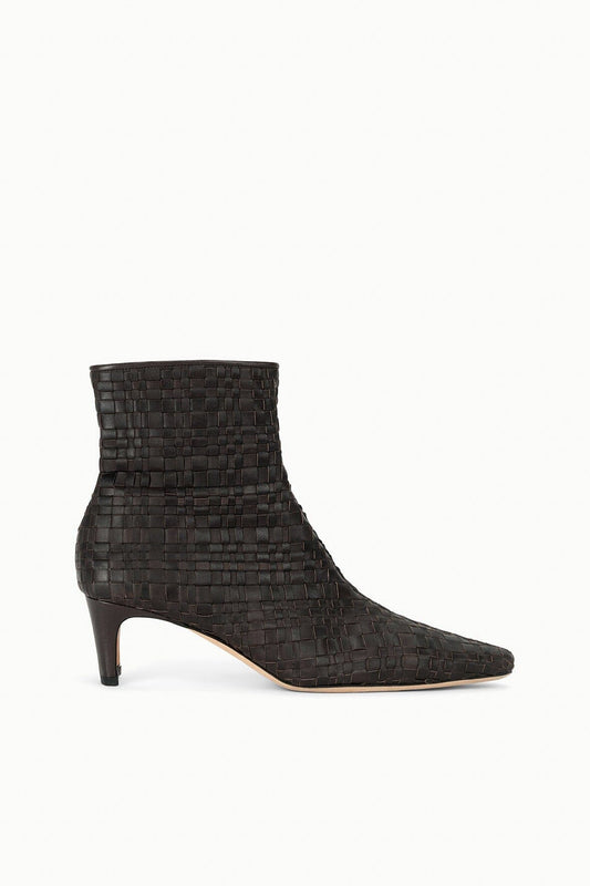 Wally Ankle Boot Espresso Woven | STAUD Best Seller
