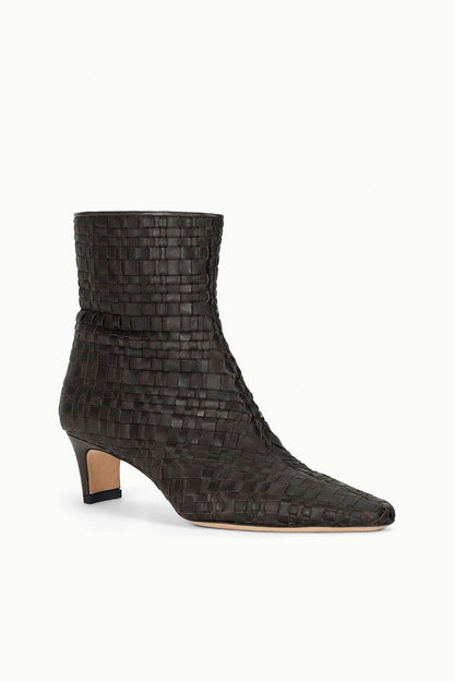 Wally Ankle Boot Espresso Woven | STAUD Best Seller