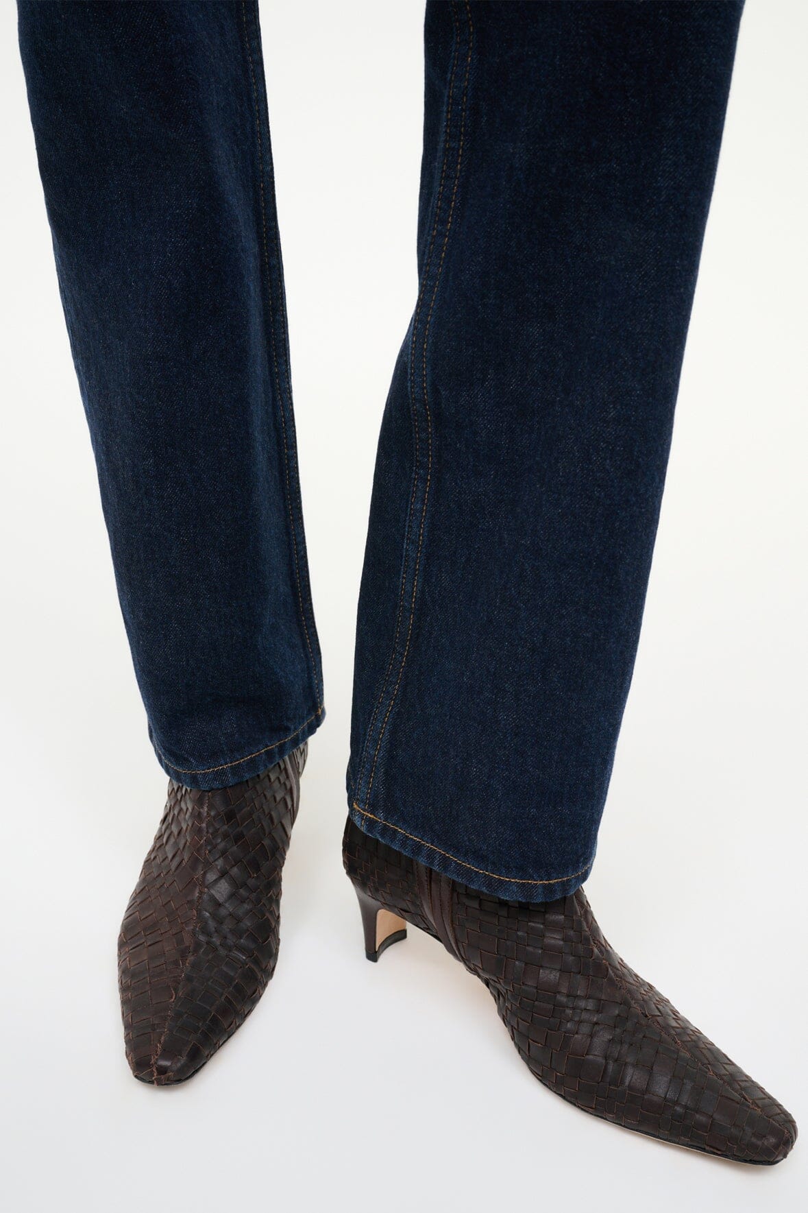 Wally Ankle Boot Espresso Woven | STAUD Best Seller