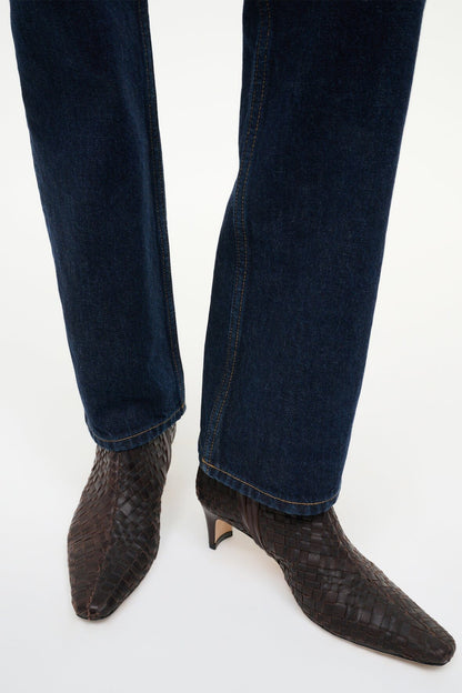 Wally Ankle Boot Espresso Woven | STAUD Best Seller