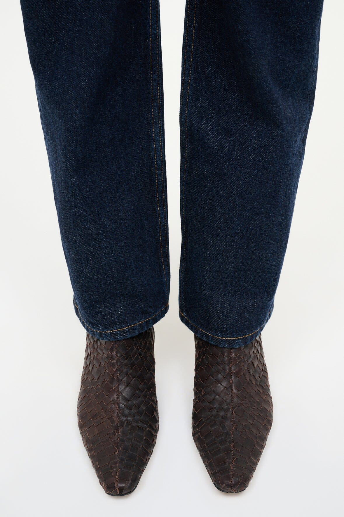 Wally Ankle Boot Espresso Woven | STAUD Best Seller