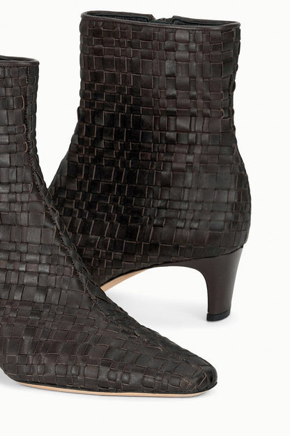 Wally Ankle Boot Espresso Woven | STAUD Best Seller