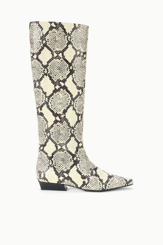 Wally Flat Boot White Snake | STAUD Top Pick