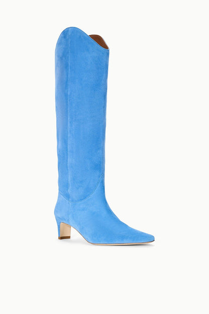 Western Wally Boot Blue Suede | STAUD Top Pick