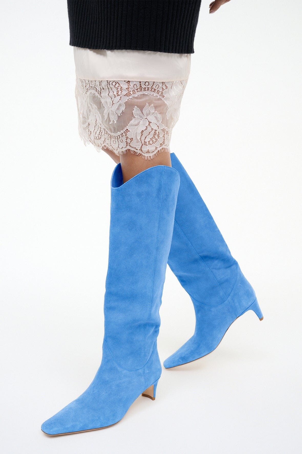 Western Wally Boot Blue Suede | STAUD Top Pick