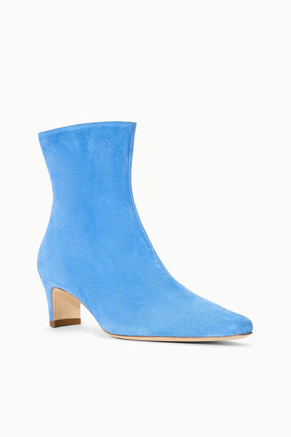 Wally Ankle Boot Blue Suede | STAUD Classic