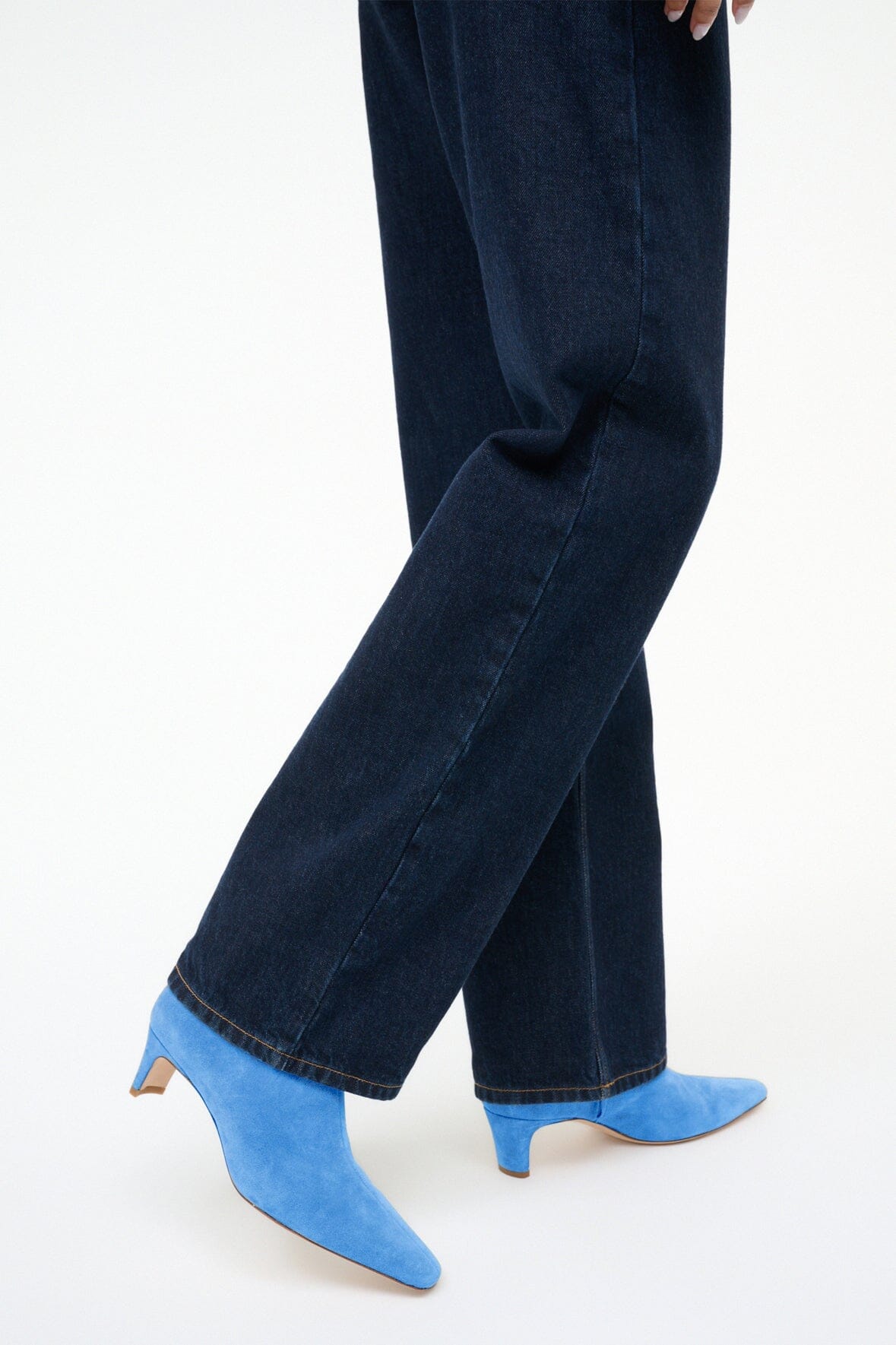 Wally Ankle Boot Blue Suede | STAUD Classic