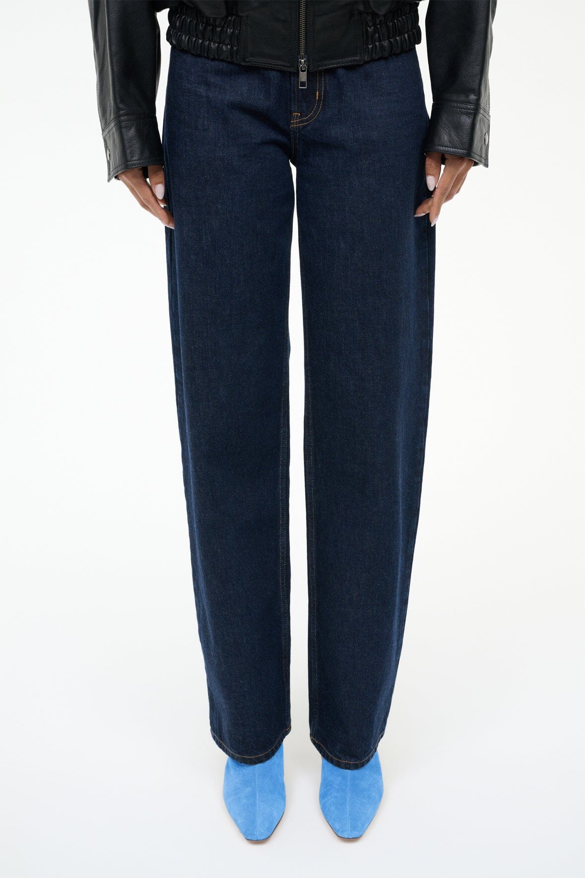 Wally Ankle Boot Blue Suede | STAUD Classic