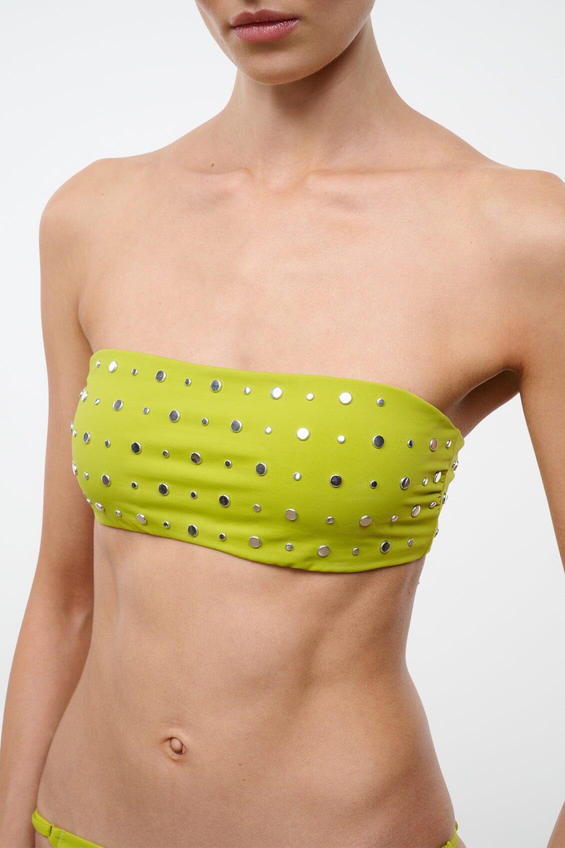 Sara Bikini Top Citron Studs | STAUD Special Offer