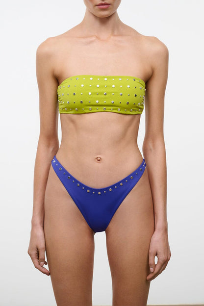 Sara Bikini Top Citron Studs | STAUD Special Offer