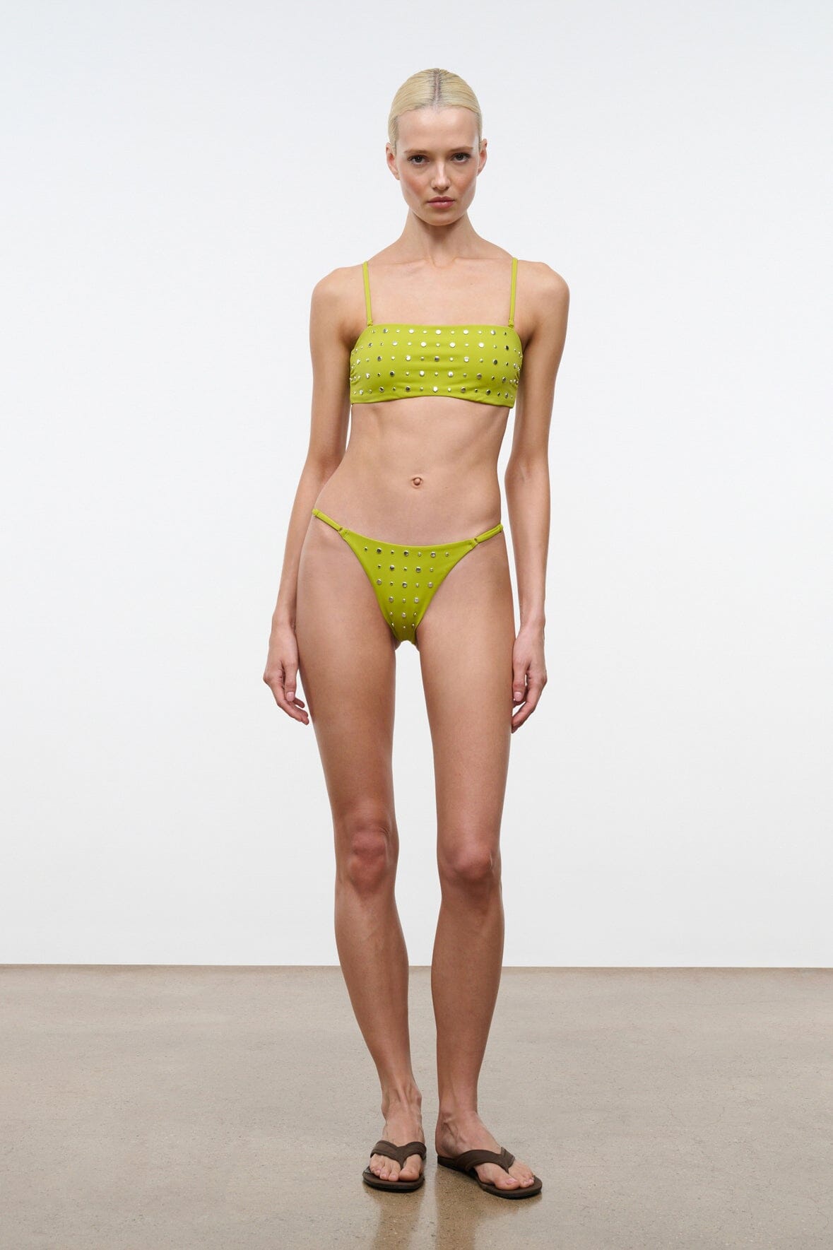 Sara Bikini Top Citron Studs | STAUD Special Offer