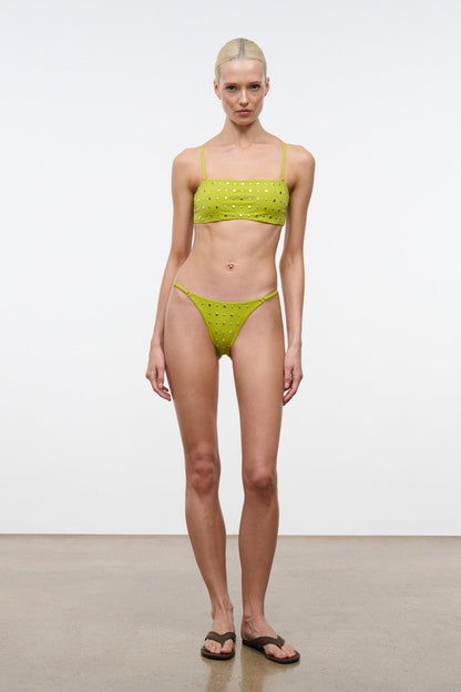Sara Bikini Top Citron Studs | STAUD Special Offer