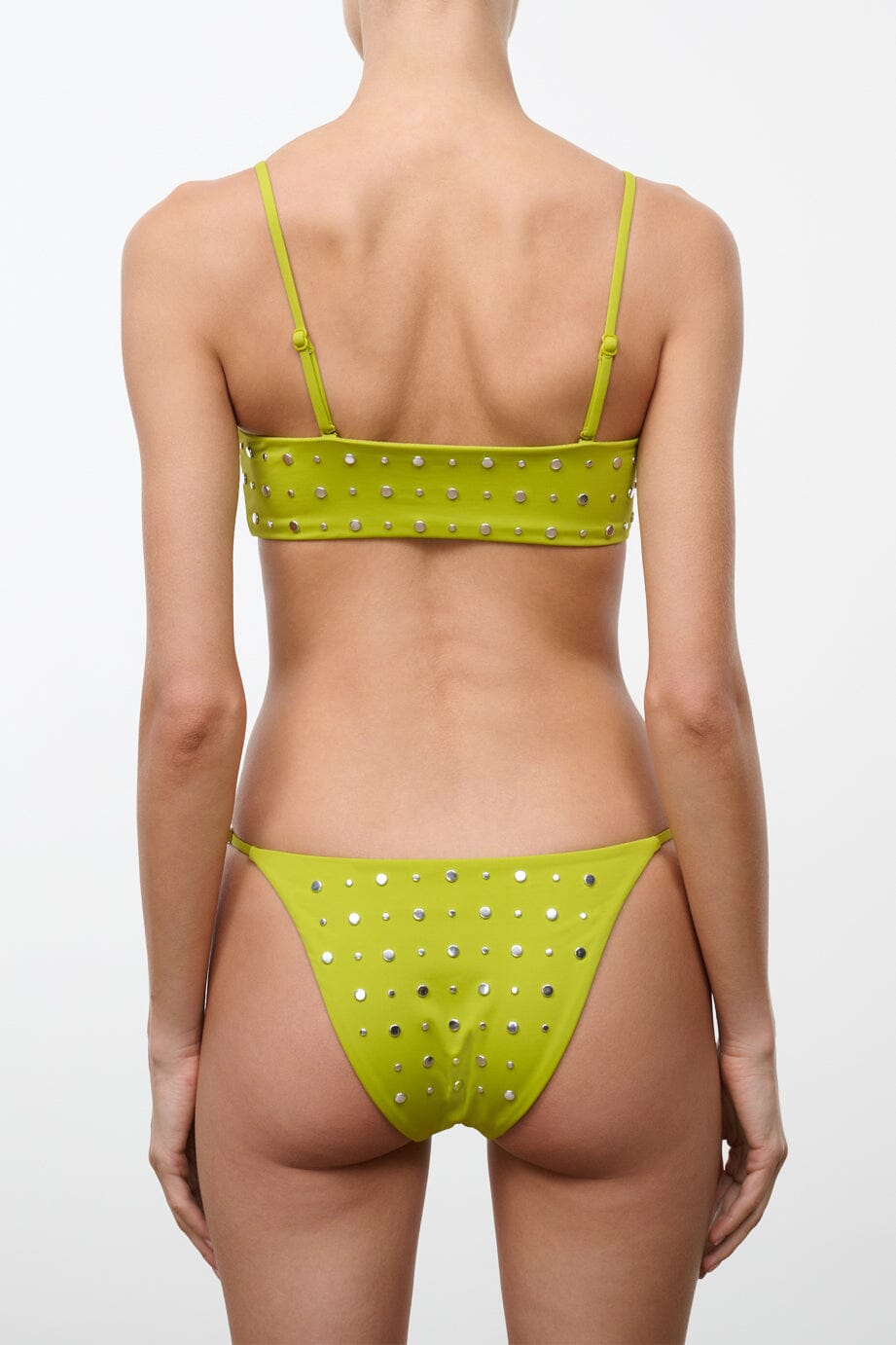 Sara Bikini Top Citron Studs | STAUD Special Offer