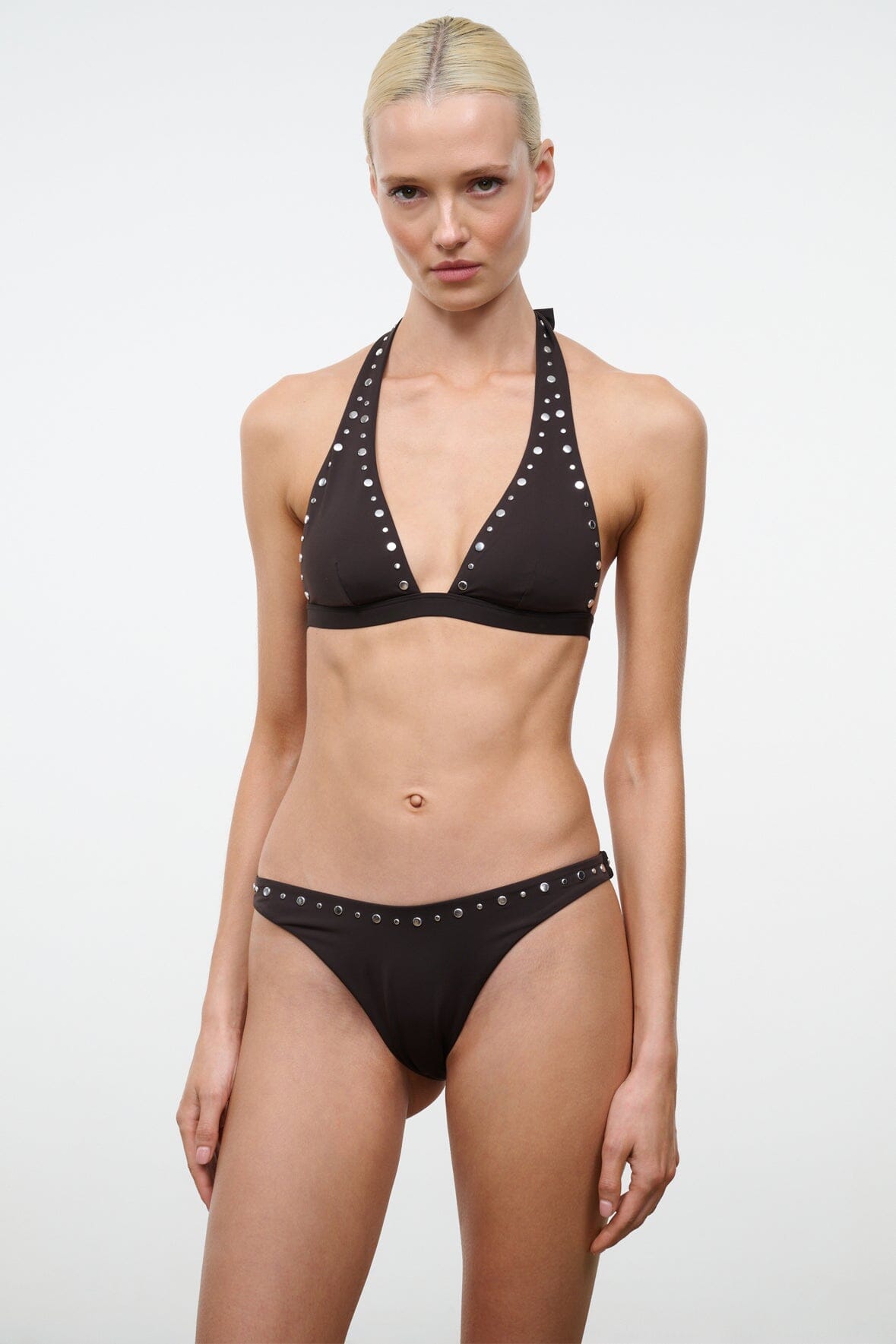 Irina Bikini Top Espresso Studs | STAUD Signature