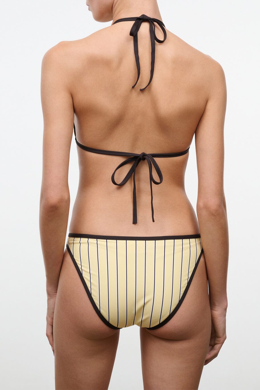 Lido Triangle Bikini Top Monday Stripe | STAUD Classic