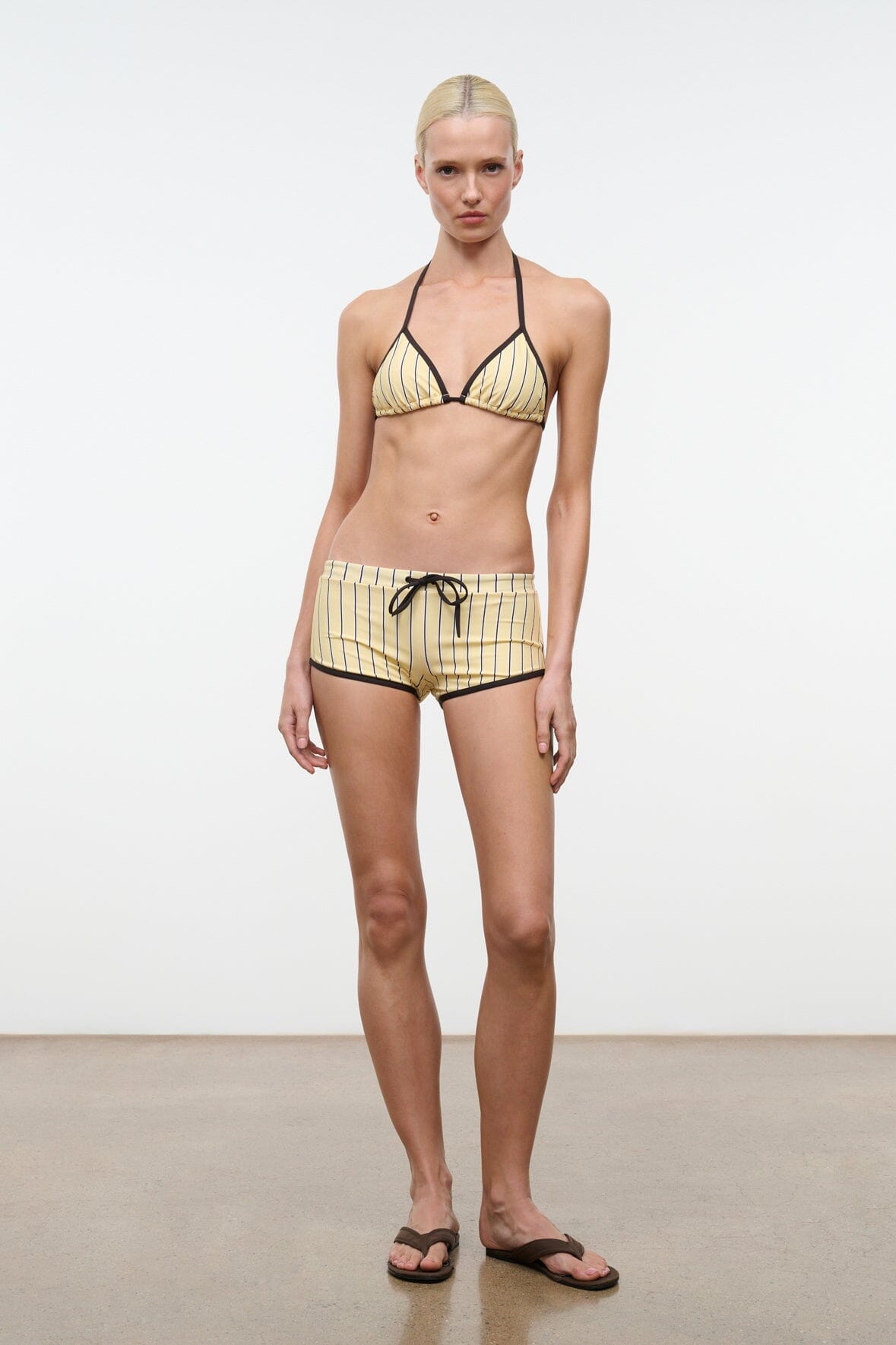 Lido Triangle Bikini Top Monday Stripe | STAUD Classic
