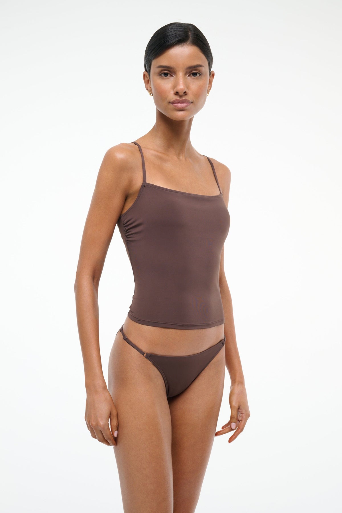 Cleo Tankini Top Dark Chocolate | STAUD Popular