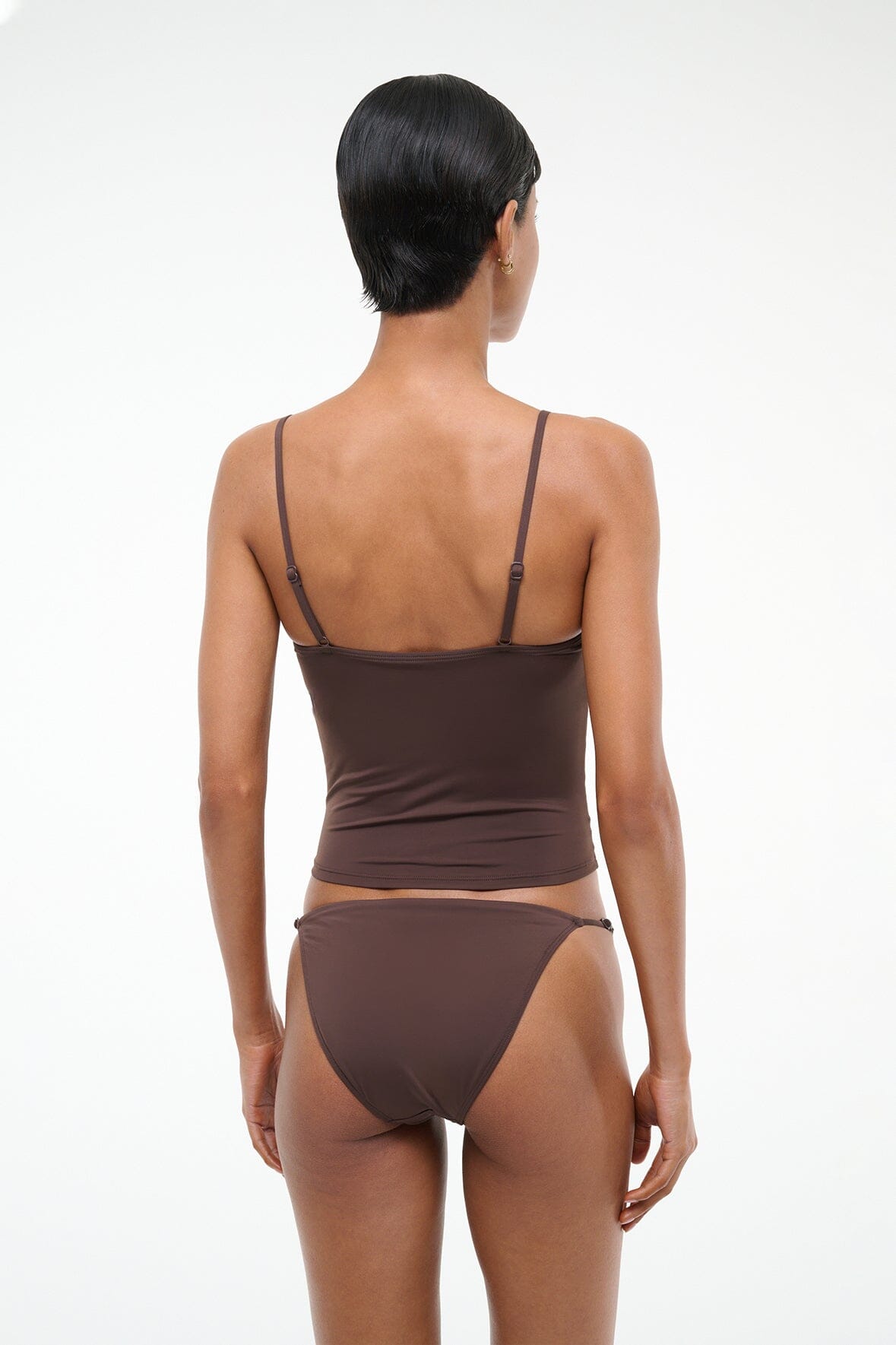 Cleo Tankini Top Dark Chocolate | STAUD Popular