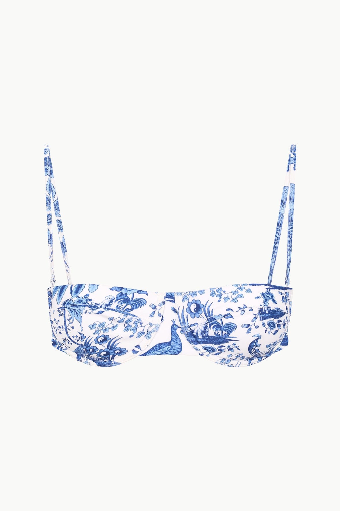 Jo Balconette Bikini Top Blue Toile | STAUD Smart Buy