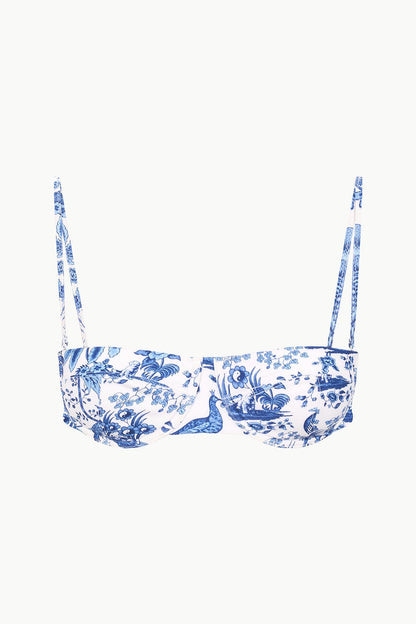 Jo Balconette Bikini Top Blue Toile | STAUD Smart Buy