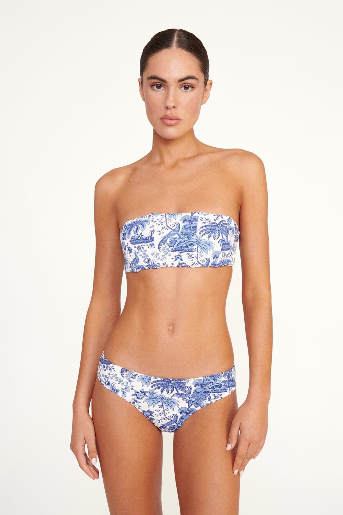 Mala Bikini Top Blue Toile | STAUD Special Offer