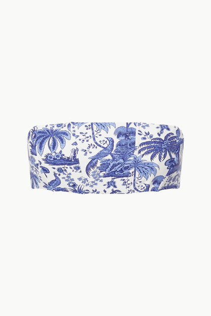 Mala Bikini Top Blue Toile | STAUD Special Offer