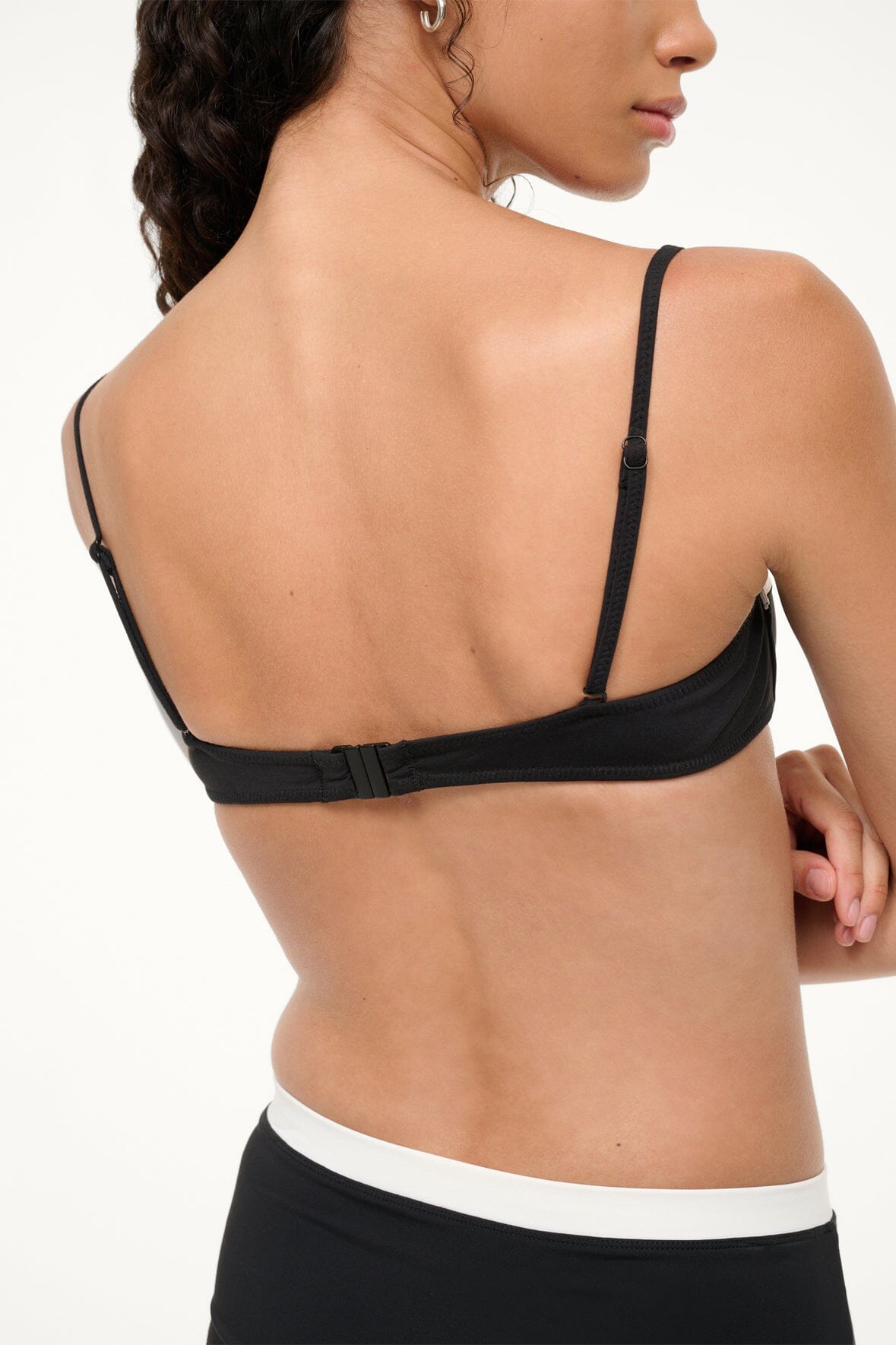 Jo Balconette Bikini Top Black White | STAUD Exclusive