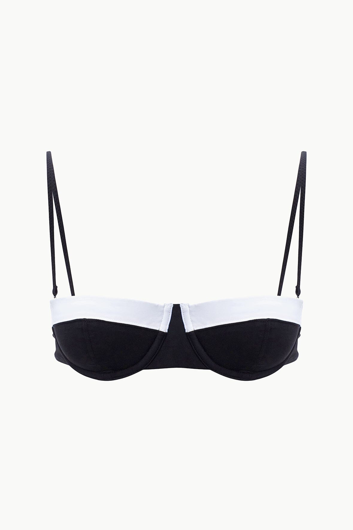 Jo Balconette Bikini Top Black White | STAUD Exclusive